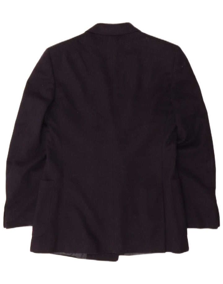 Giacca blazer doppiopetto da uomo San Remo IT 46 piccola in lana blu navy