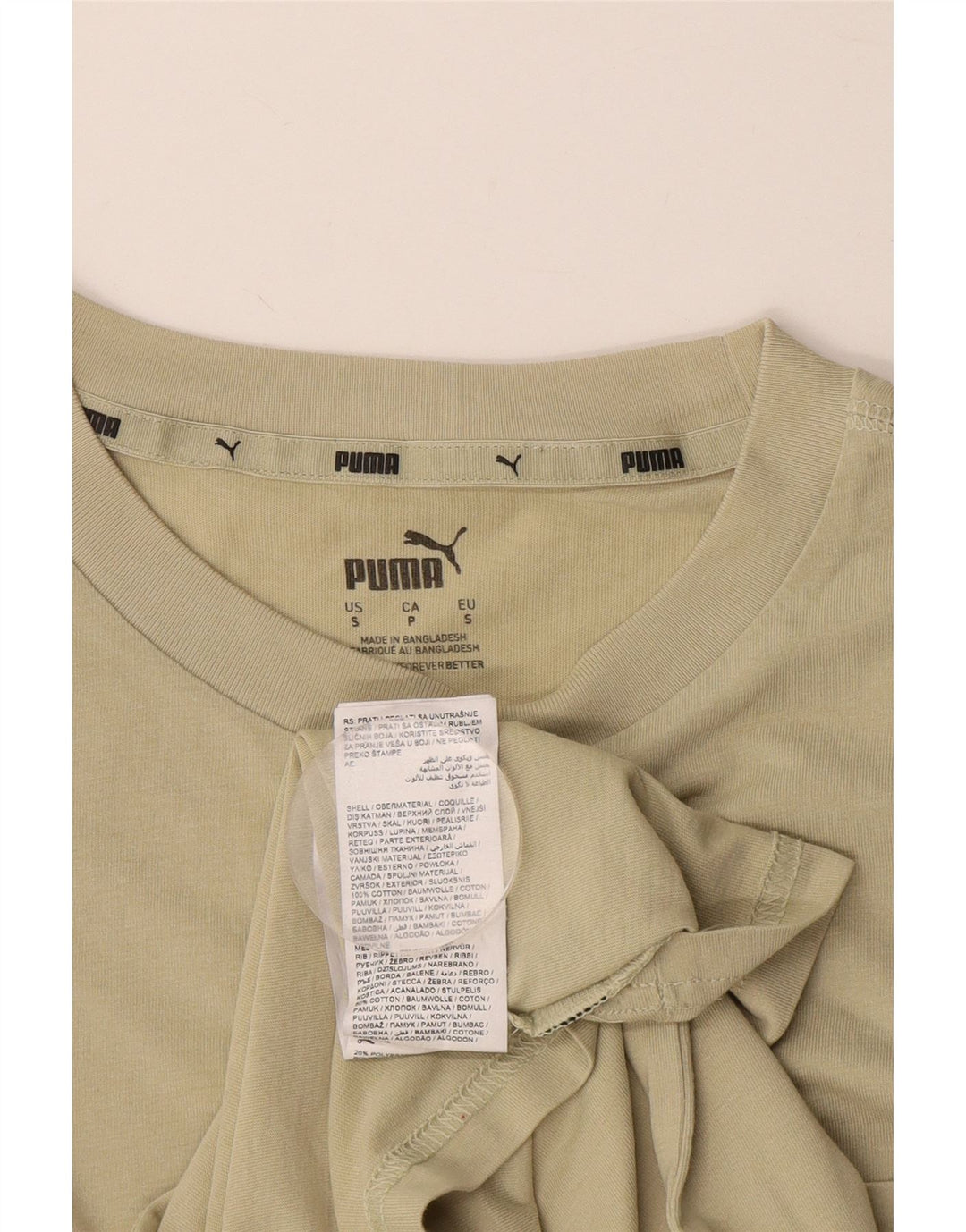 T-shirt grafica da uomo PUMA Top Small in cotone kaki
