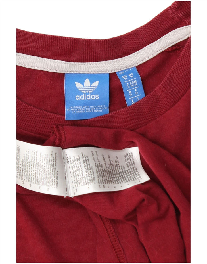 T-shirt da uomo Adidas Top in cotone bordeaux medio