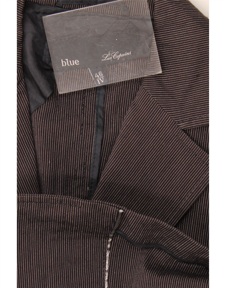 Giacca blazer da donna a 3 bottoni LES COPAINS IT 46 grande gessato blu navy