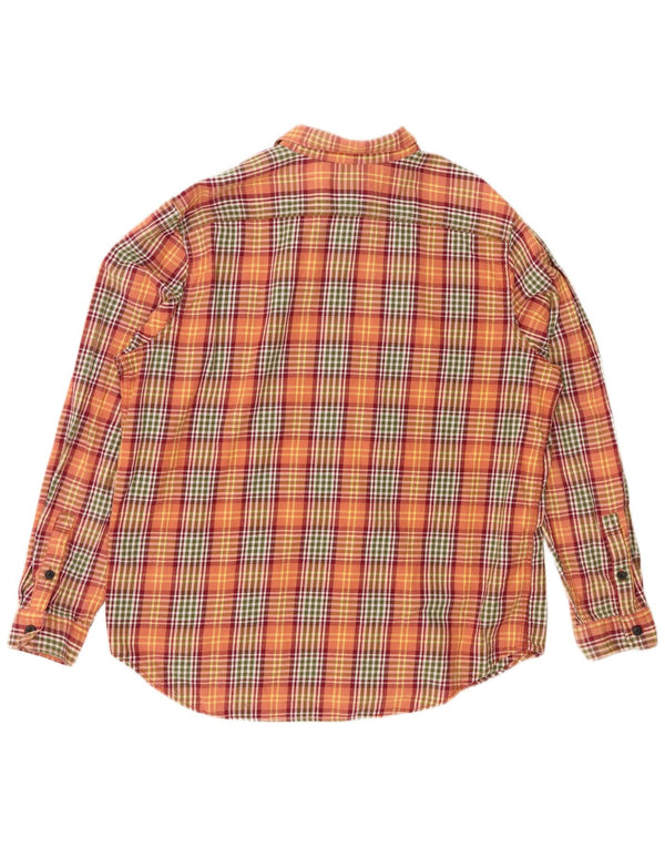 EDDIE BAUER Camicia da uomo in flanella vestibilità classica 2XL cotone a quadri arancione