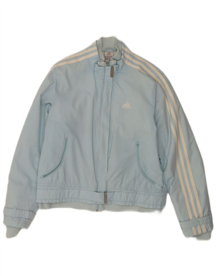 Giacca bomber da donna Adidas UK 10 Small Blu Poliestere