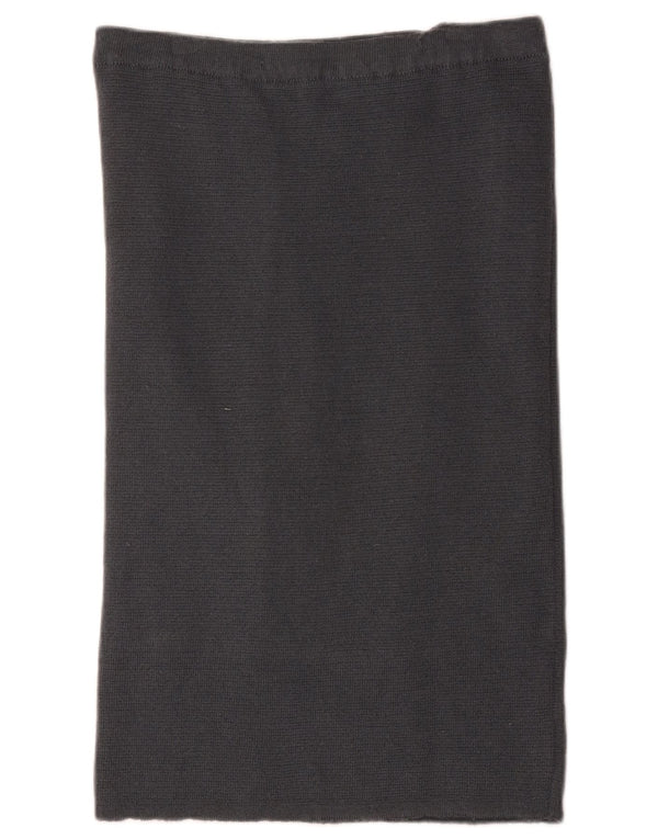 Gonna dritta in maglia da donna vintage W30 in lana grigio medio