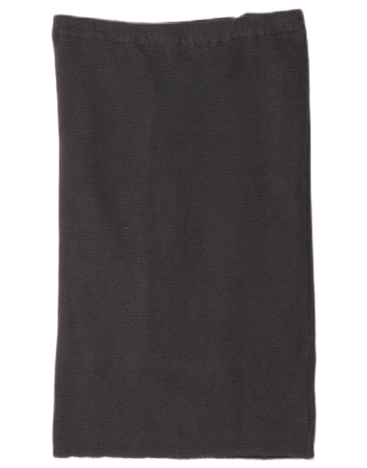 Gonna dritta in maglia da donna vintage W30 in lana grigio medio