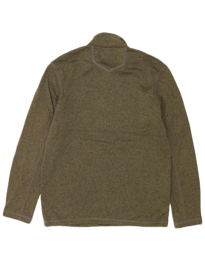 Eddie Bauer Felpa con collo con zip da uomo Maglione piccolo poliestere chiazzato verde