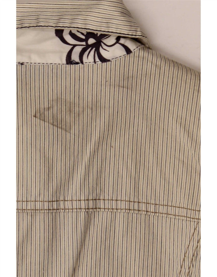 Giubbotto bomber corto da donna Gas UK 10 piccolo cotone a righe beige
