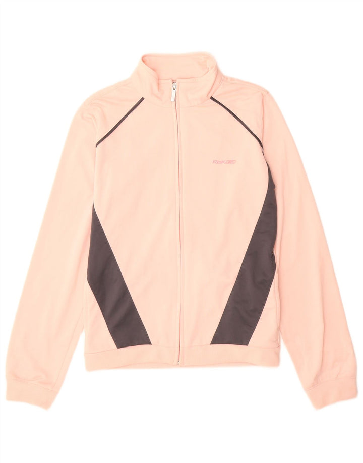 Giacca da tuta da donna Reebok UK 12 poliestere color block rosa medio