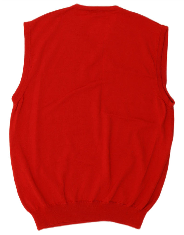 Canotta vintage da uomo in lana rossa media EU 48