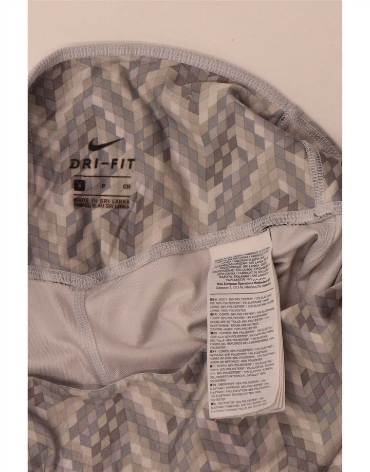 Leggings Nike Dri Fit Crop da donna UK 8 Small Poliestere geometrico grigio