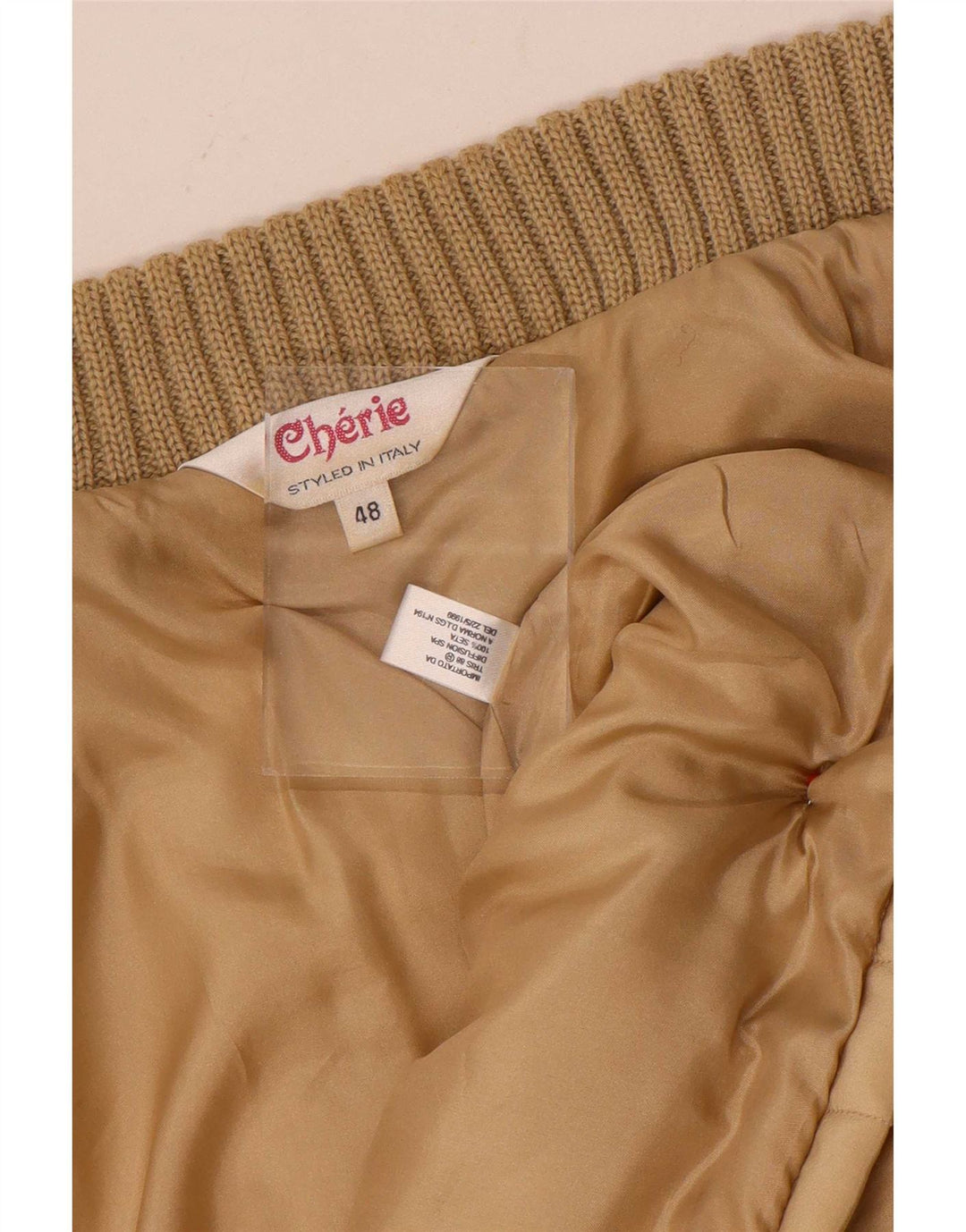 Giubbotto bomber da donna cherie IT 48 XL Beige Seta