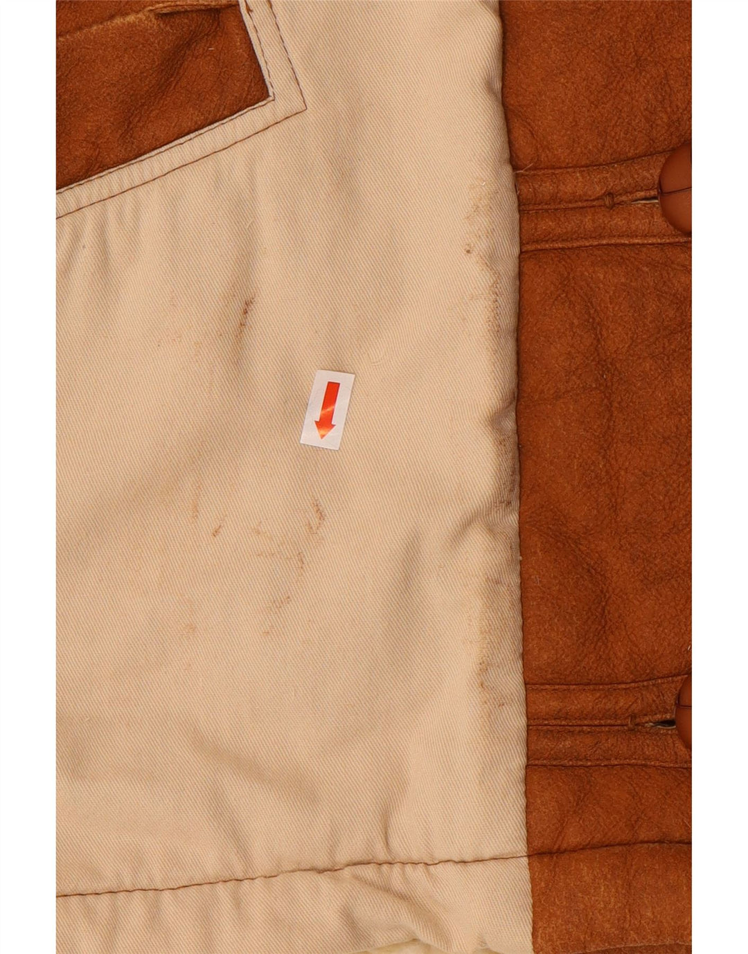 Giacca sherpa oversize da donna vintage UK 18 XL Poliestere Fair Isle beige