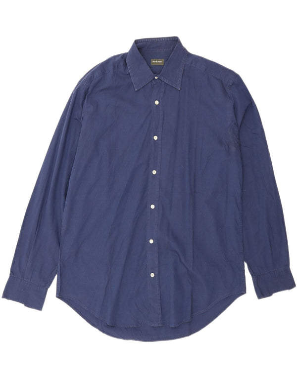 Camicia da uomo Henry Cottons taglia 42 grande cotone blu navy