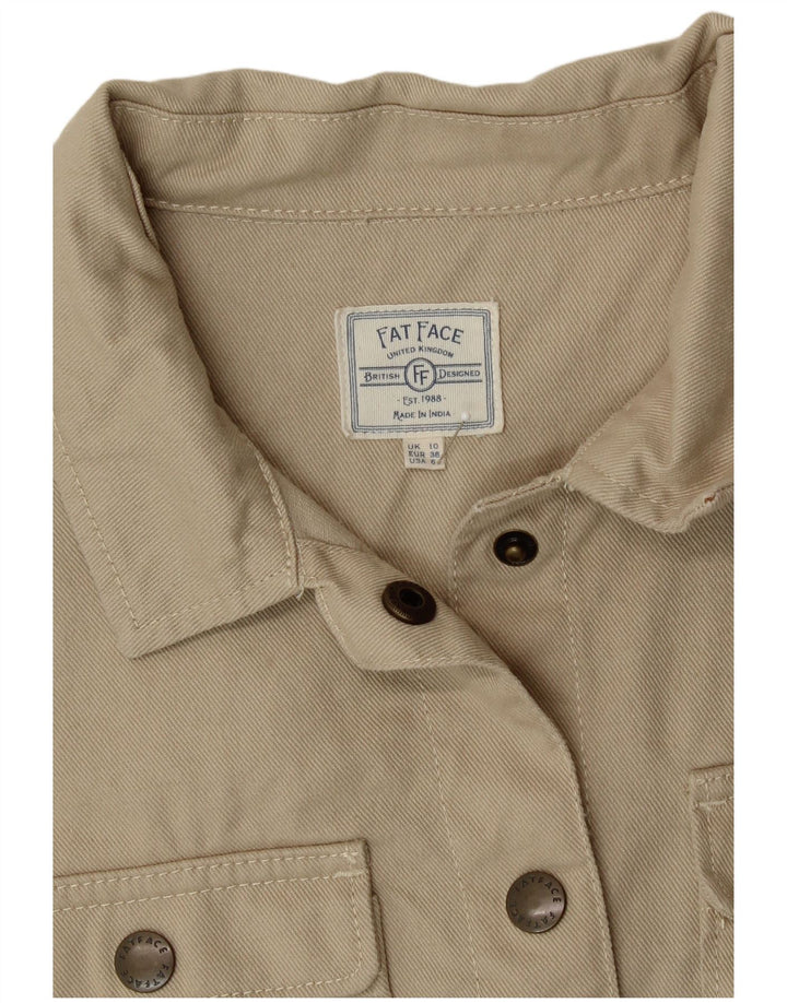 FAT FACE Camicia oversize da donna UK 10 Piccola in cotone beige