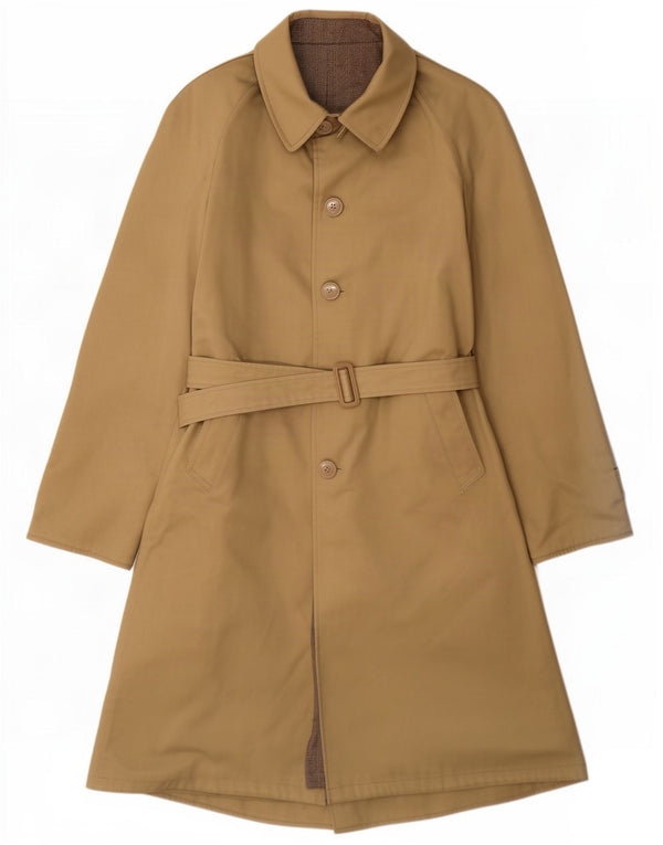 Cappotto reversibile vintage da uomo UK 36 piccolo beige