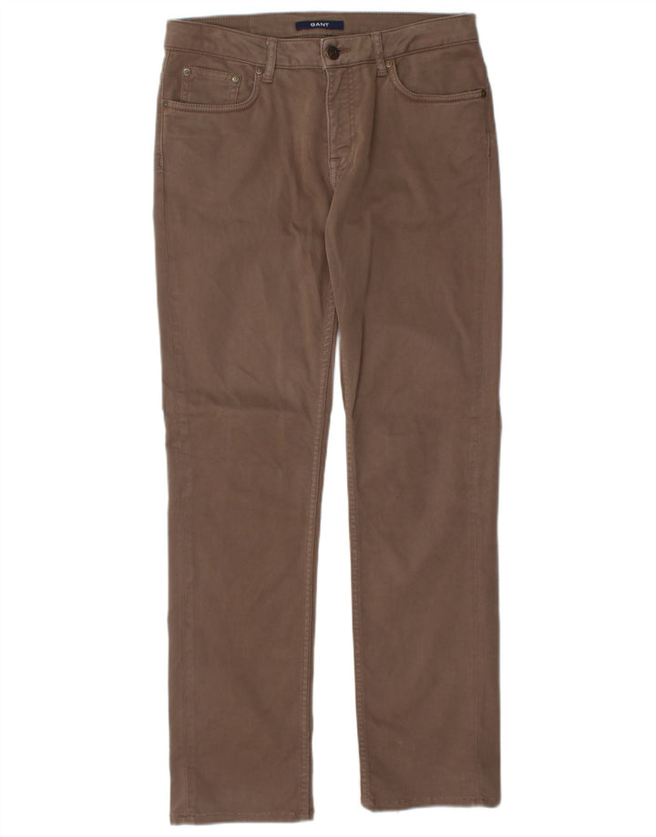 GANT Pantaloni chino da donna Dawn dritti vestibilità regolare W28 L29 cotone marrone