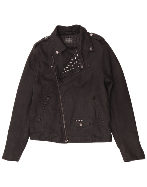 Giacca da motociclista in denim da uomo Gas IT 50 Large in cotone nero