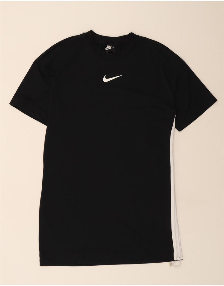 Abito t-shirt con grafica NIKE da donna UK 10 piccolo poliestere nero