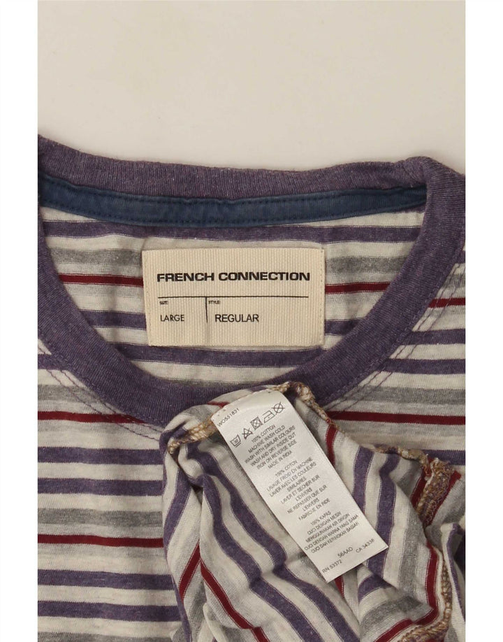 T-shirt da uomo French Connection Top grande gessato multicolore
