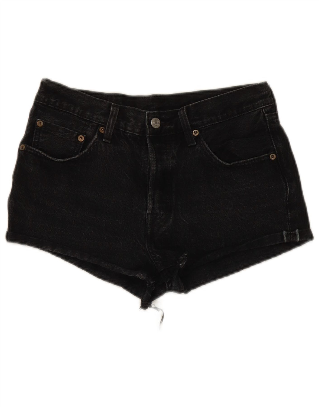 Pantaloncini di jeans Levi's 501 da donna W27 piccoli in cotone nero