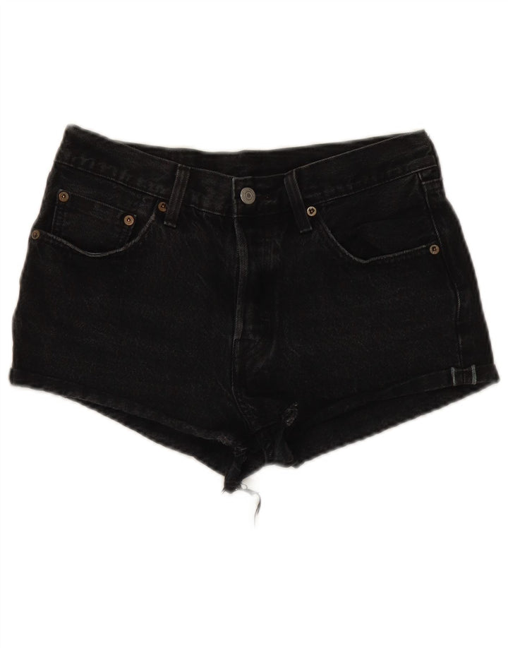 Pantaloncini di jeans Levi's 501 da donna W27 piccoli in cotone nero