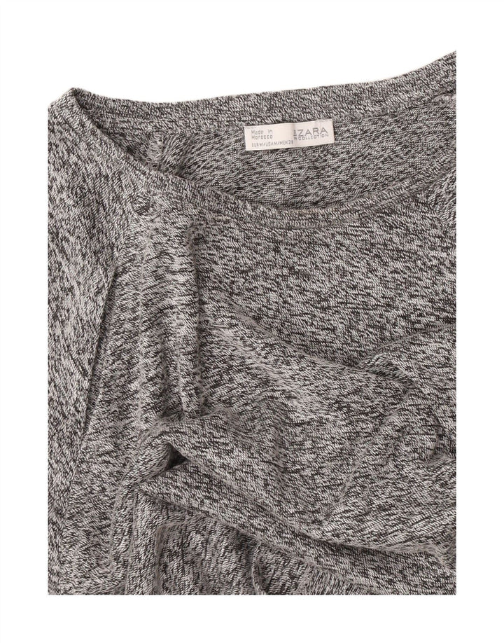 T-shirt corta da donna Zara UK 14 grigio medio screziato
