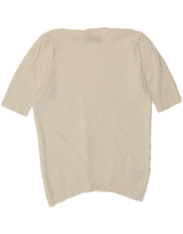Maglione maglione con scollo a barca da donna Marks & Spencer UK 14 medio bianco