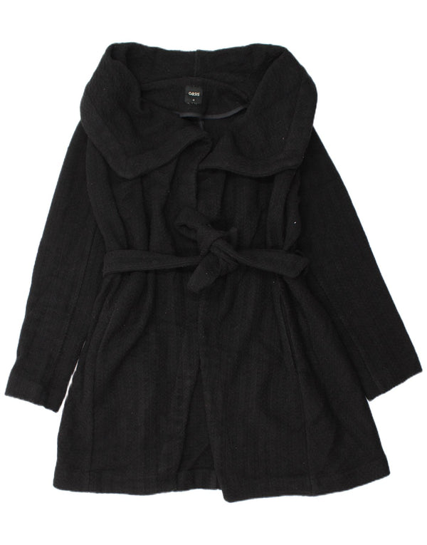 Maglione cardigan lungo da donna Oasis UK 12 Lana nera media