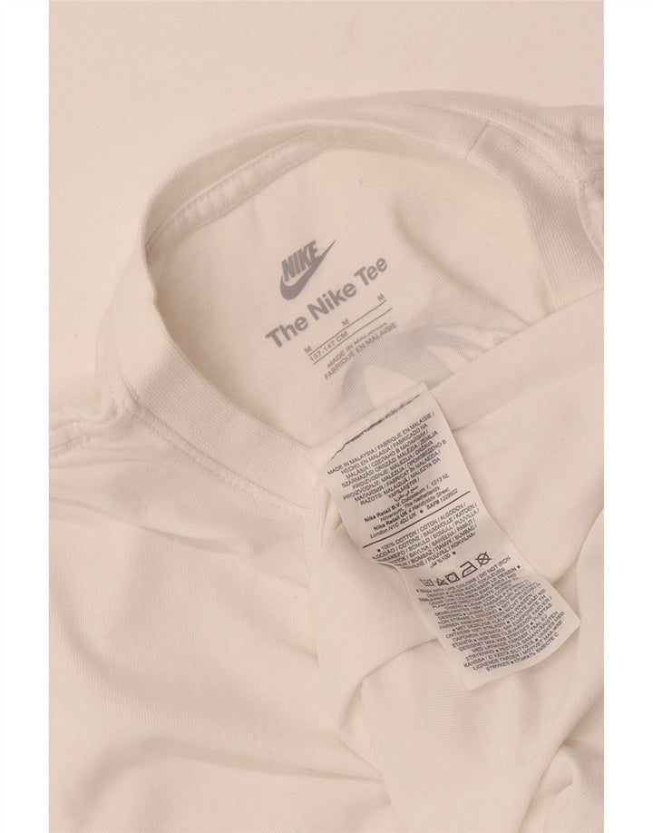 T-shirt grafica da ragazzo Nike Top 10-11 anni cotone bianco medio