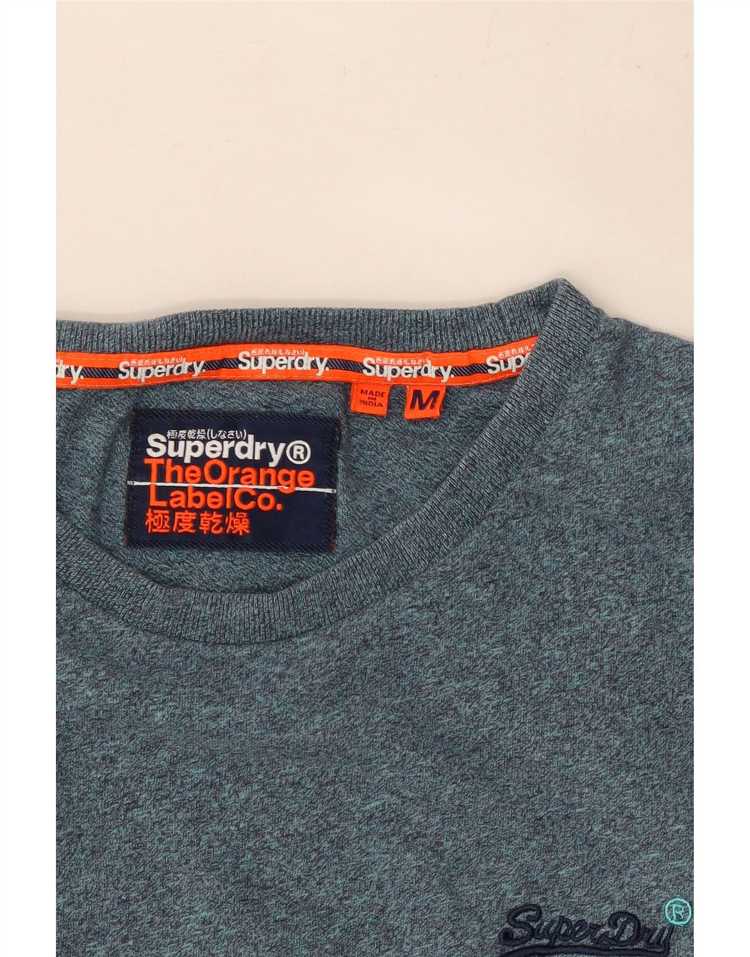T-shirt da uomo Superdry Top in cotone blu medio