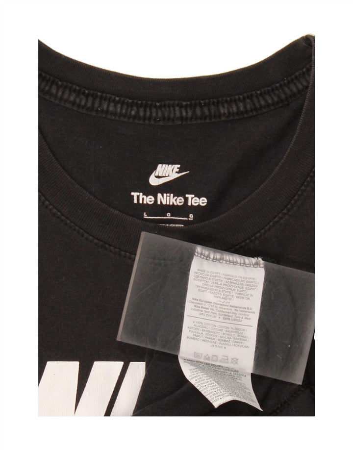 NIKE Mens Graphic T-Shirt Top Large Black Vintage Nike and Second-Hand Nike from Messina Hembry 