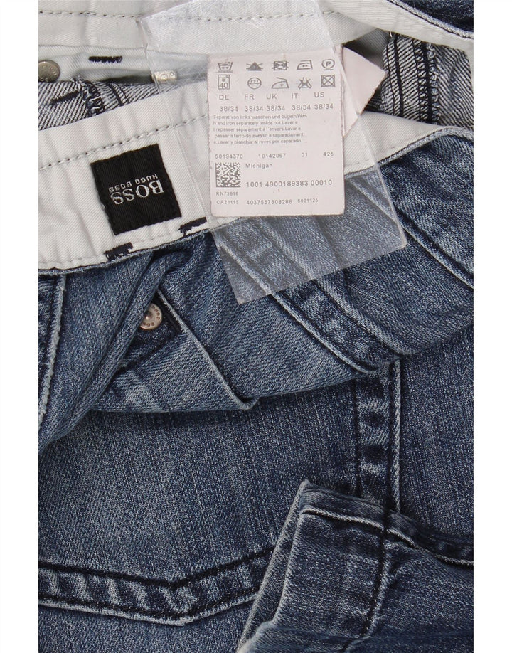 Jeans dritti da uomo HUGO BOSS W38 L34 cotone blu