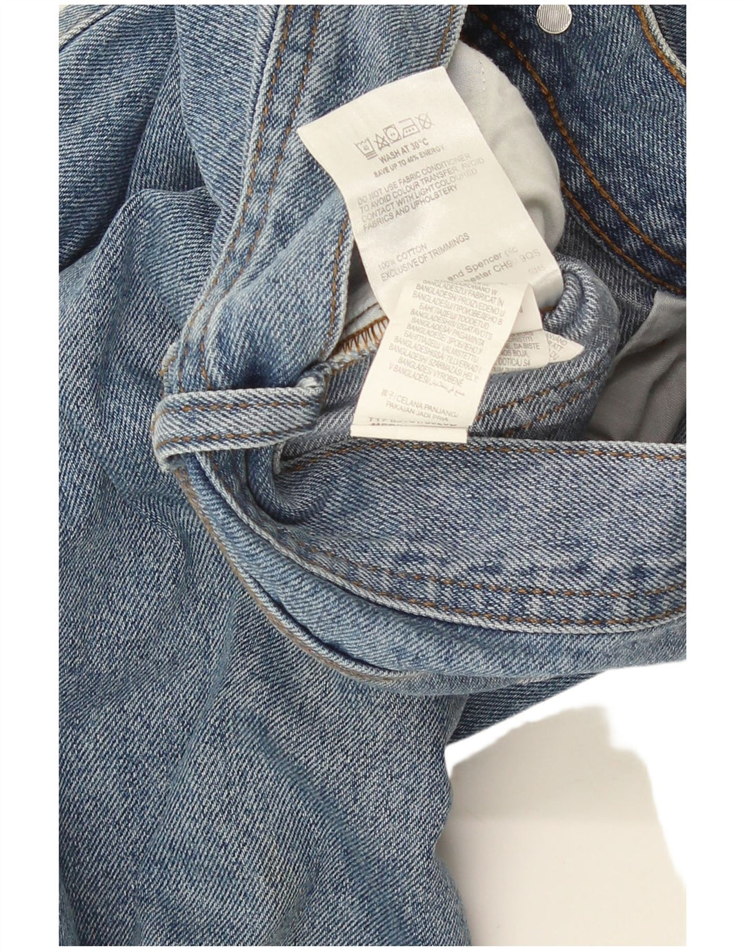 Jeans dritti da uomo Marks & Spencer W34 L29 cotone blu