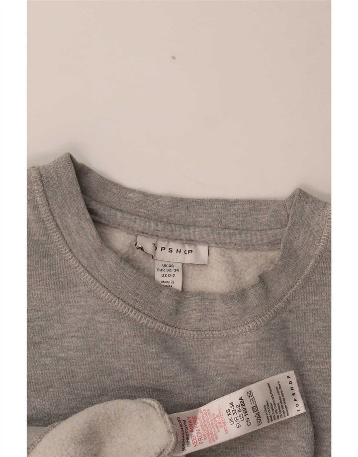Topshop Felpa oversize da donna Maglione UK 6 XS Cotone grigio