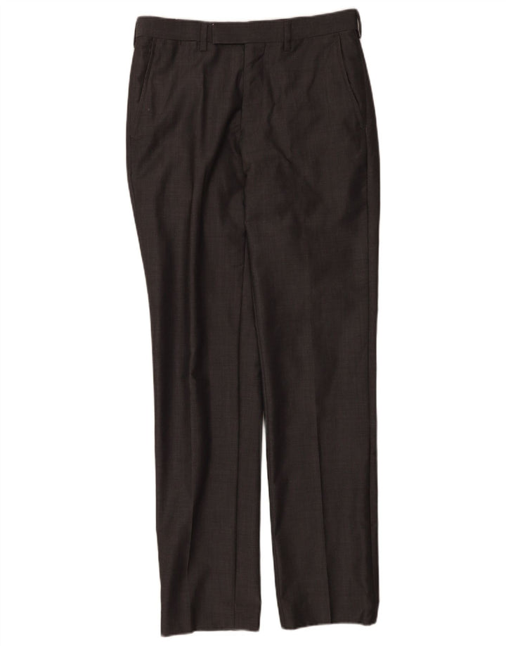 Pantaloni da abito dritti autografi da uomo Marks & Spencer W30 L33 in lana grigia