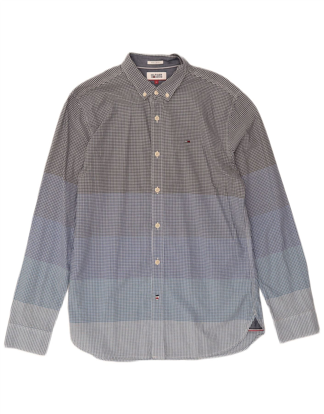 Tommy Hilfiger Uomo Regular Fit Camicia Large Blu in cotone a quadretti