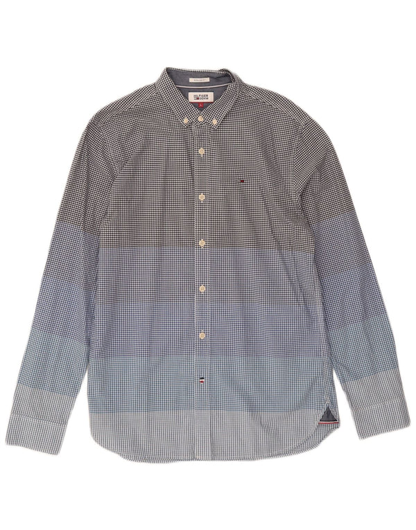 Tommy Hilfiger Uomo Regular Fit Camicia Large Blu in cotone a quadretti