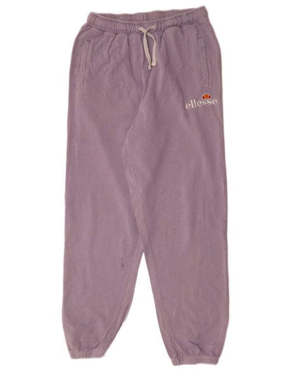 ELLESSE Pantaloni da tuta da donna Joggers UK 10 Small Viola Cotone