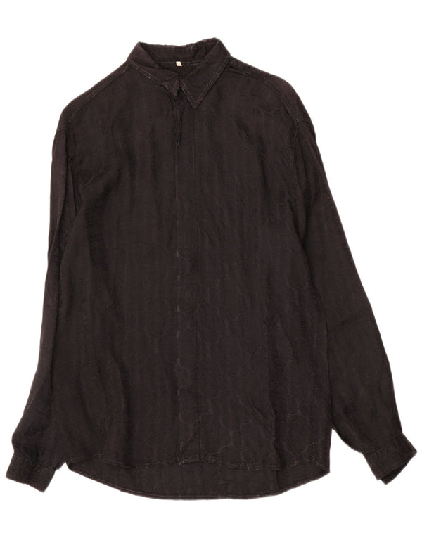 Camicia Azzurra Uomo Small Nera Geometrica