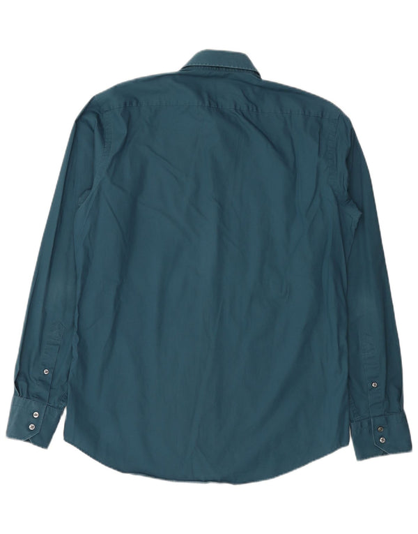 Camicia da uomo vestibilità regolare Hugo Boss taglia 39 cotone blu medio