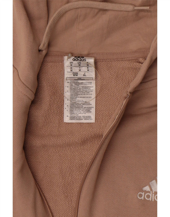Maglione con cappuccio e zip da uomo Adidas in cotone color block marrone medio