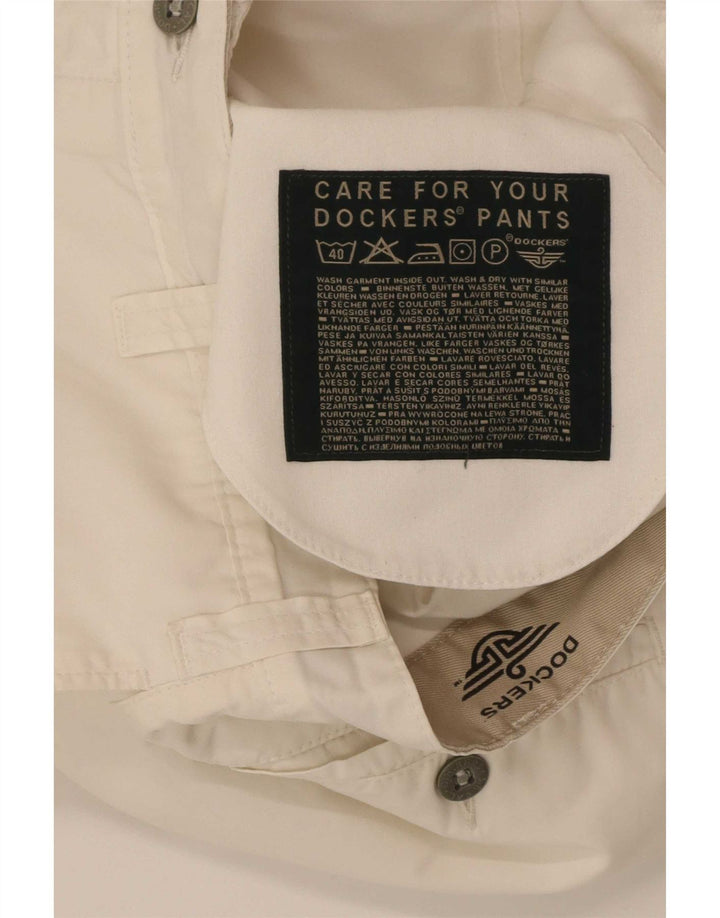 Pantaloni capri dritti da donna Dockers W31 L22 bianco sporco