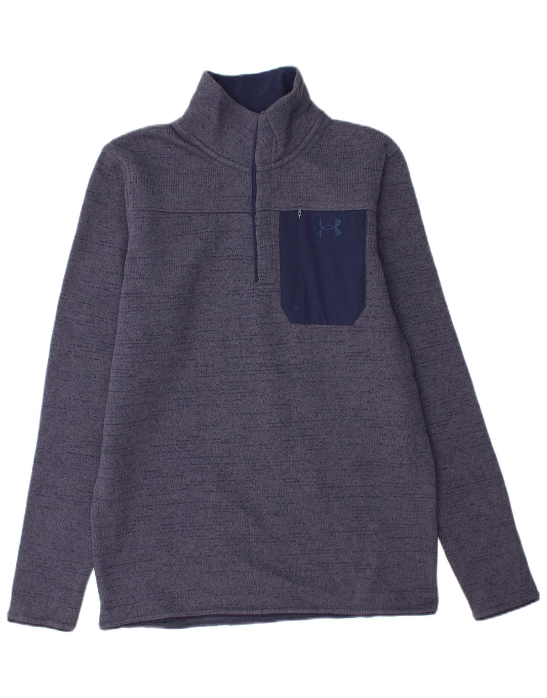 Felpa da uomo Under Armour con collo abbottonato, maglione piccolo, viola, in poliestere
