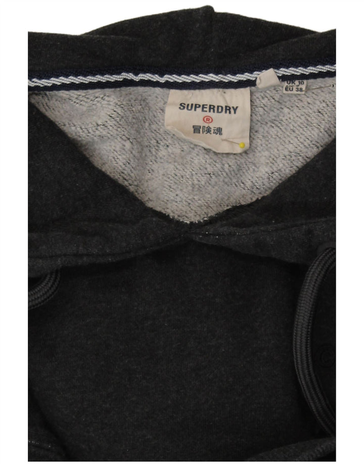Maglione oversize con cappuccio da donna Superdry UK 10 piccolo cotone grigio