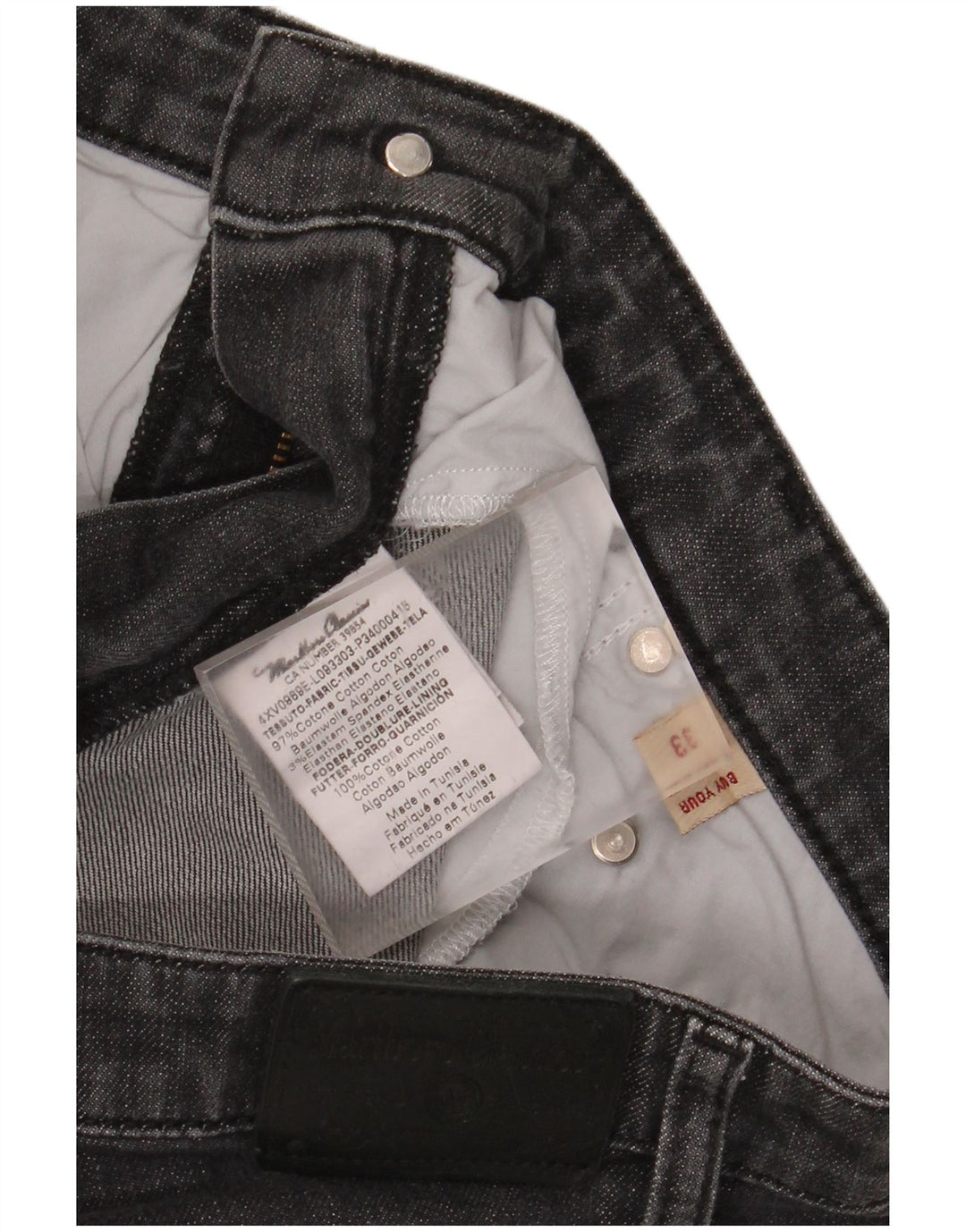 Jeans dritti da donna Marlboro Classics W33 L30 cotone nero