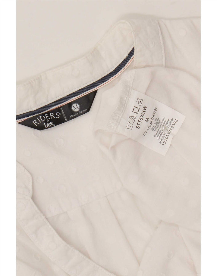 Camicetta Lee Riders da donna con maniche a 3/4, UK 14, cotone bianco medio