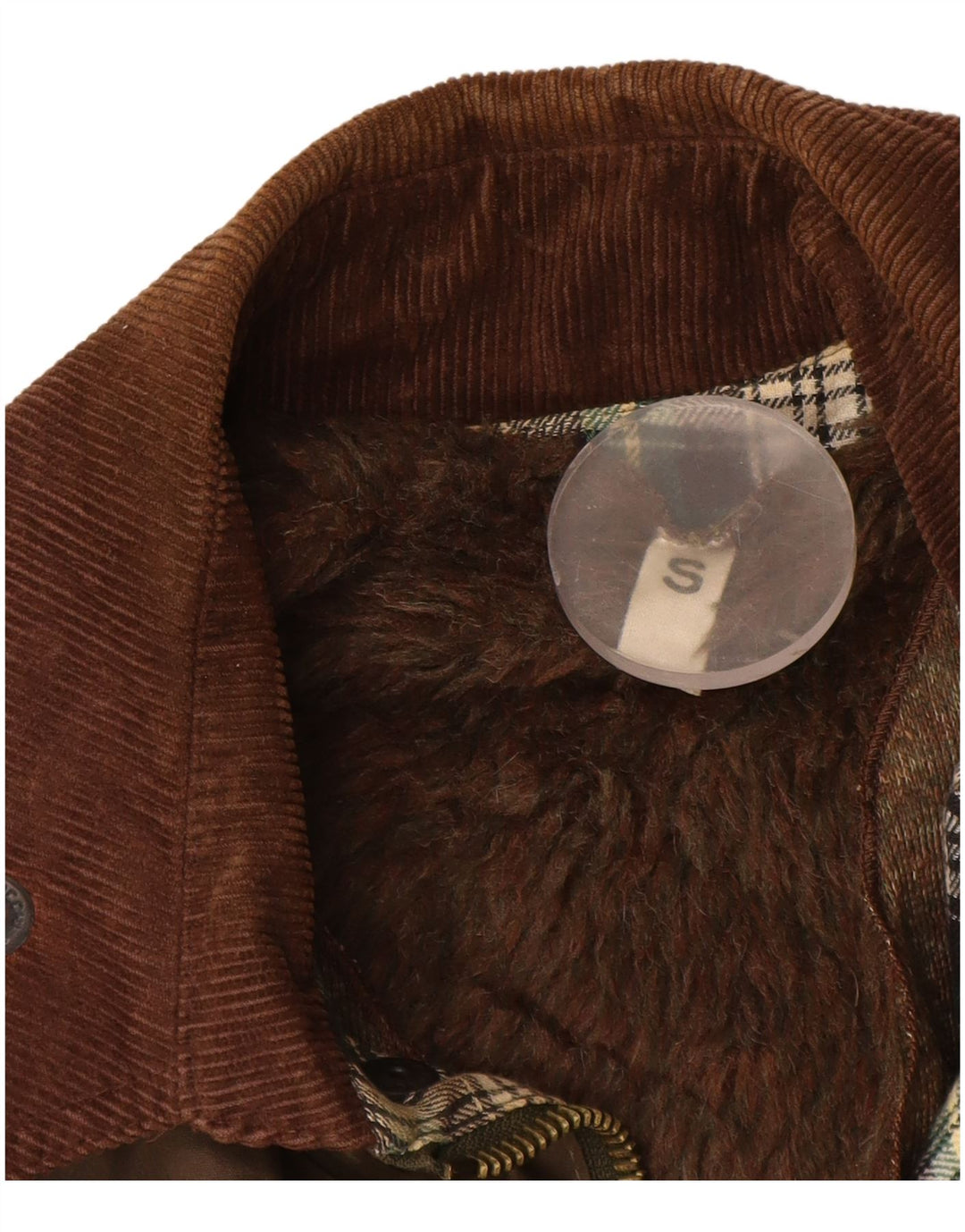 Giacca vintage da uomo in cotone cerato vestibilità ampia UK 36 piccolo poliestere kaki