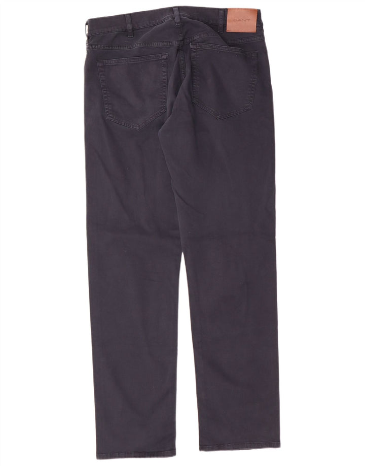 Pantaloni casual dritti da uomo Gant W32 L32 cotone blu navy