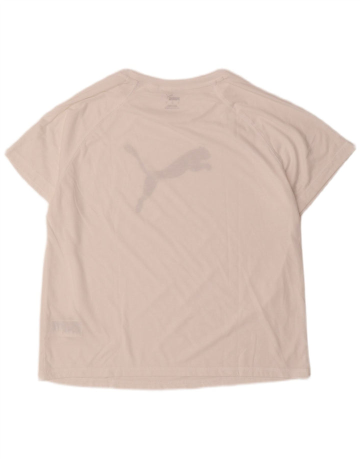 T-shirt grafica da uomo Puma Top grande in poliestere bianco