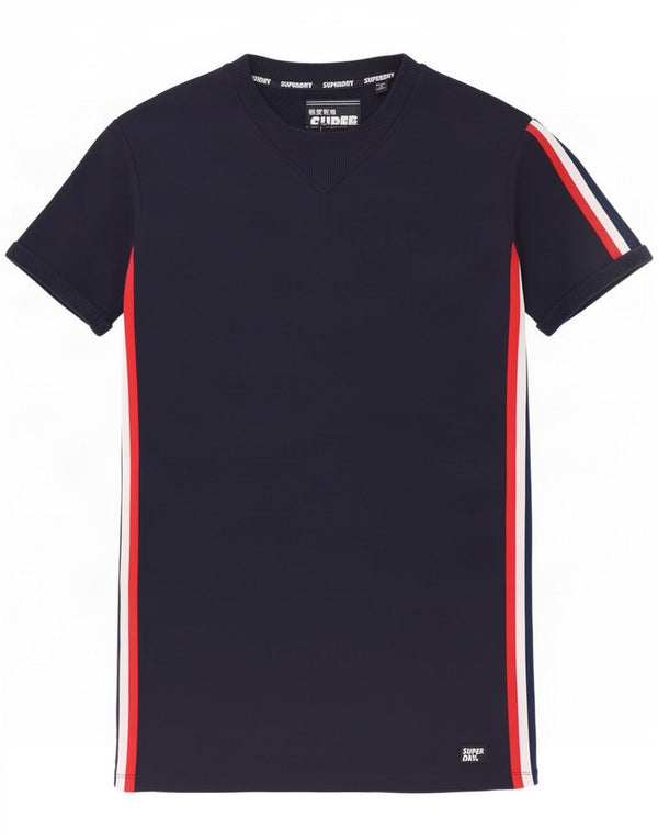 Superdry Abito T-shirt da donna UK 10 Small Navy Blue Striped Sports