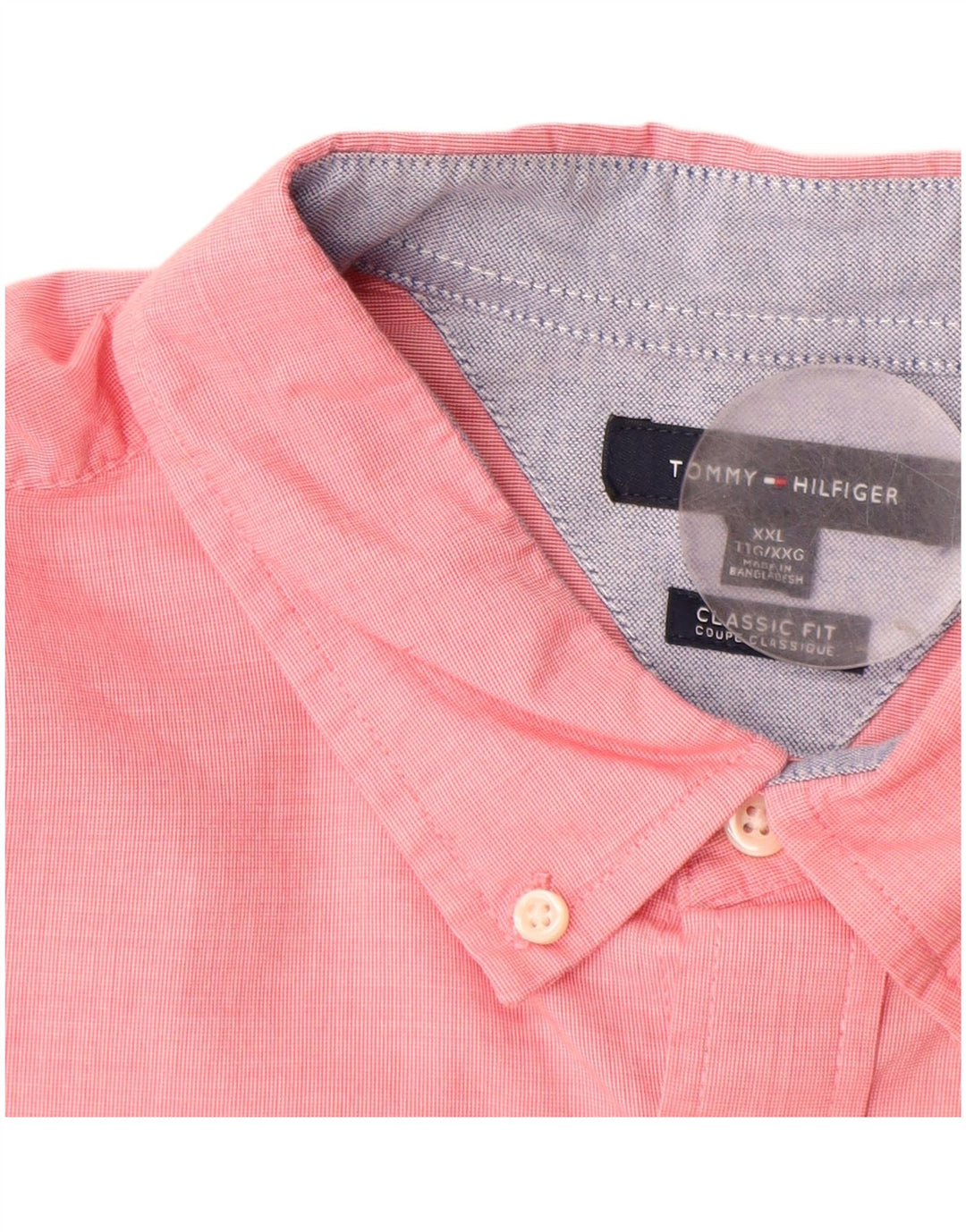 Camicia da uomo Classic Fit Tommy Hilfiger 2XL cotone rosa